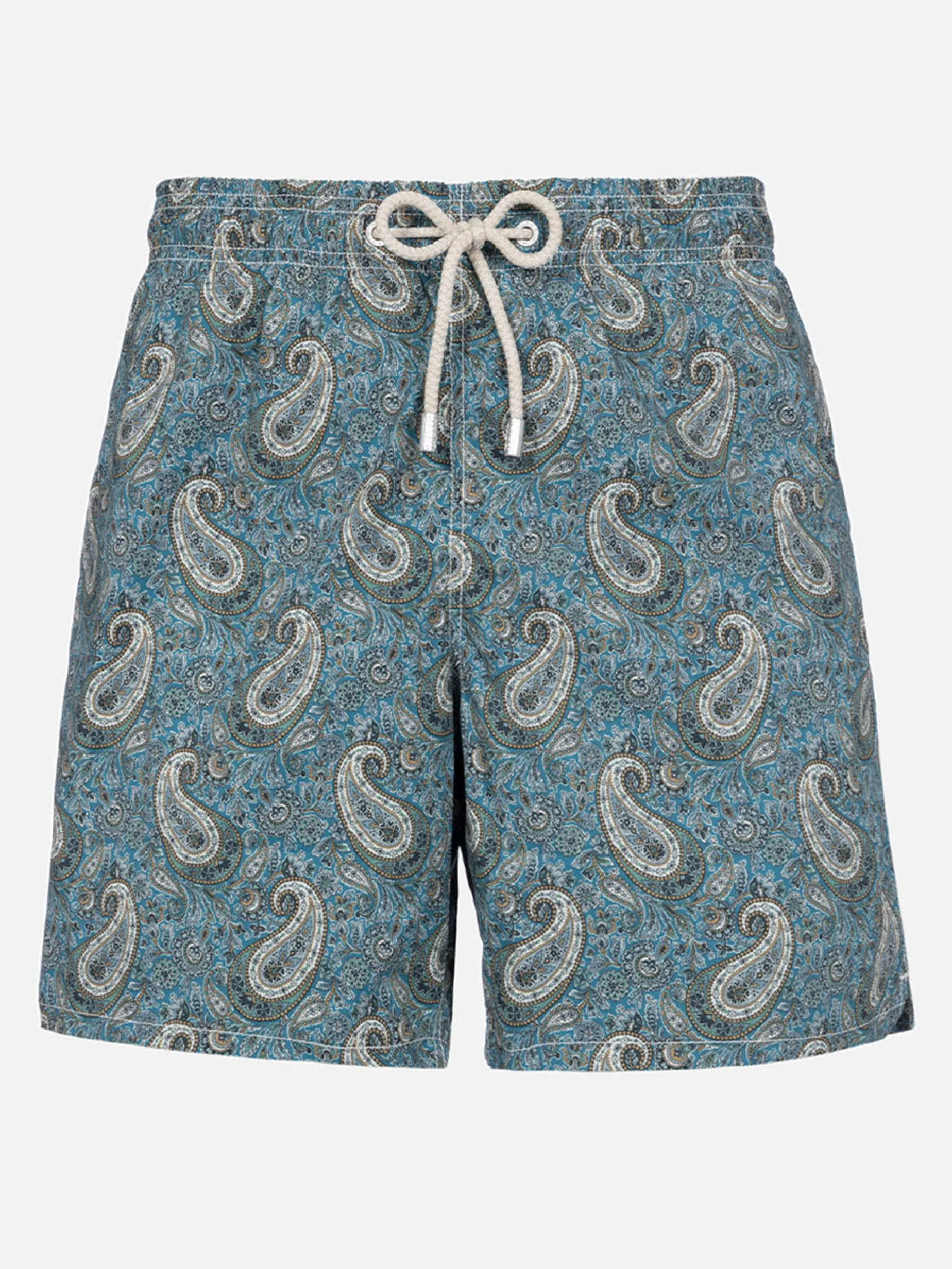 Mittellange Gustavia-Badeshorts für Herren mit Kaschmir-Print