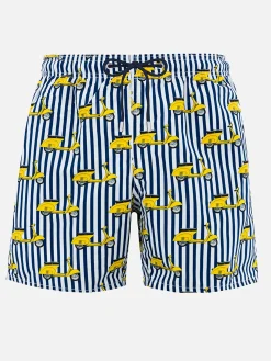 Mittellange Gustavia-Badeshorts für Herren mit Vespa-Aufdruck | VESPA-SONDEREDITION