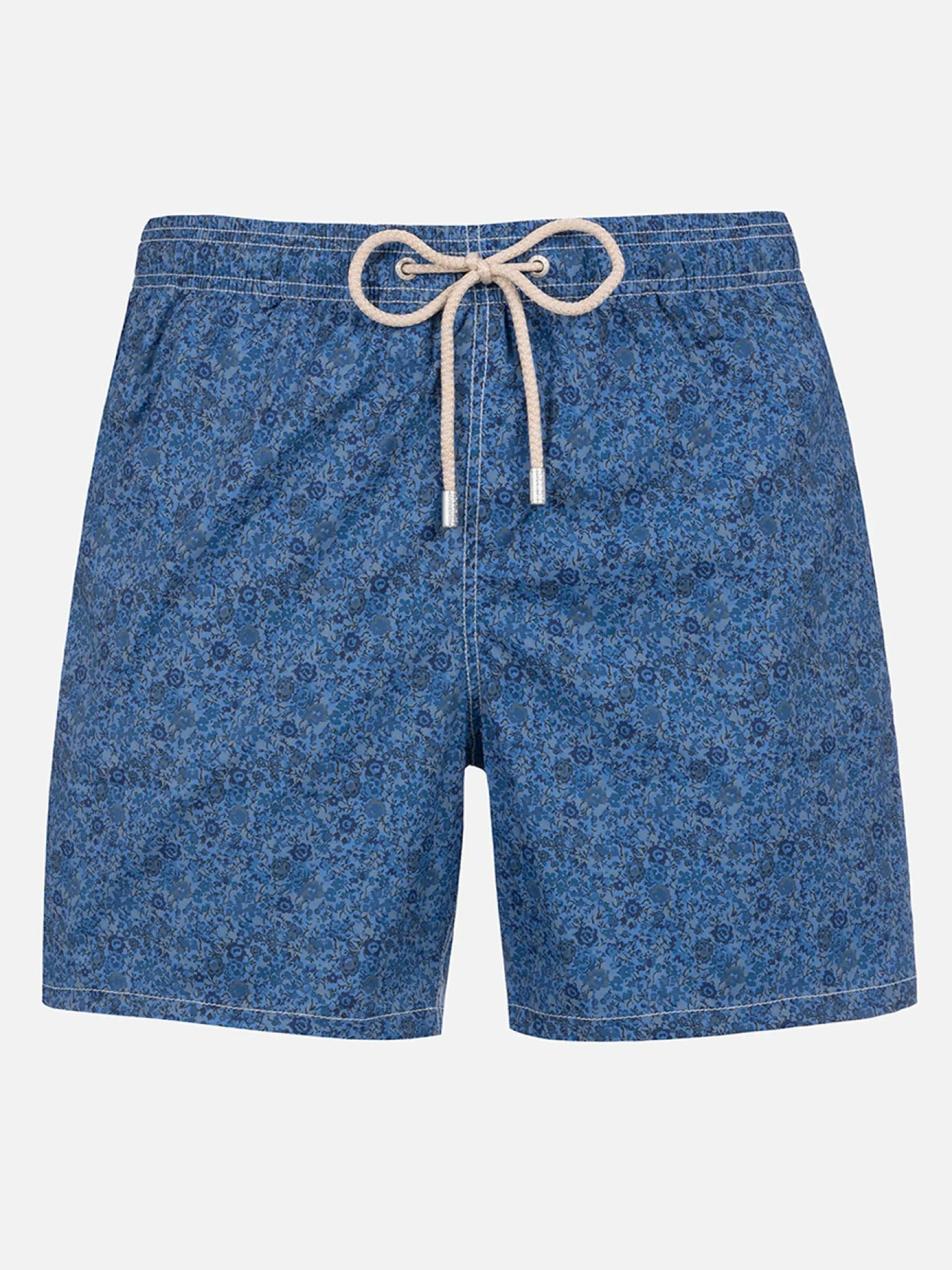 Mittellange Gustavia-Badeshorts für Herren mit Emma & Georgina-Aufdruck | HERGESTELLT AUS LIBERTY-STOFF
