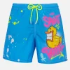 Mittellange Gustavia-Badeshorts für Herren mit platziertem Enten-Cryptopuppets-Aufdruck | CRYPTOPUPPET-SONDERAUSGABE