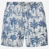 Mittellange Gustavia-Badeshorts für Herren mit Toile de Jouy-Aufdruck