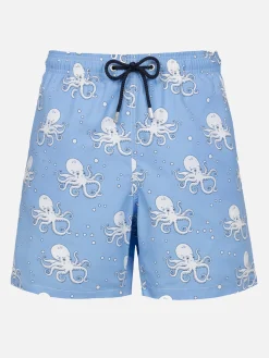 Mittellange Gustavia-Badeshorts für Herren mit Oktopus-Print