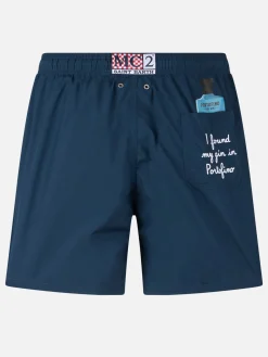 Mittellange Gustavia-Badeshorts für Herren mit Portofino Gin-Stickerei | PORTOFINO GIN SONDEREDITION