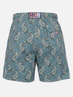Mittellange Gustavia-Badeshorts für Herren mit Kaschmir-Print