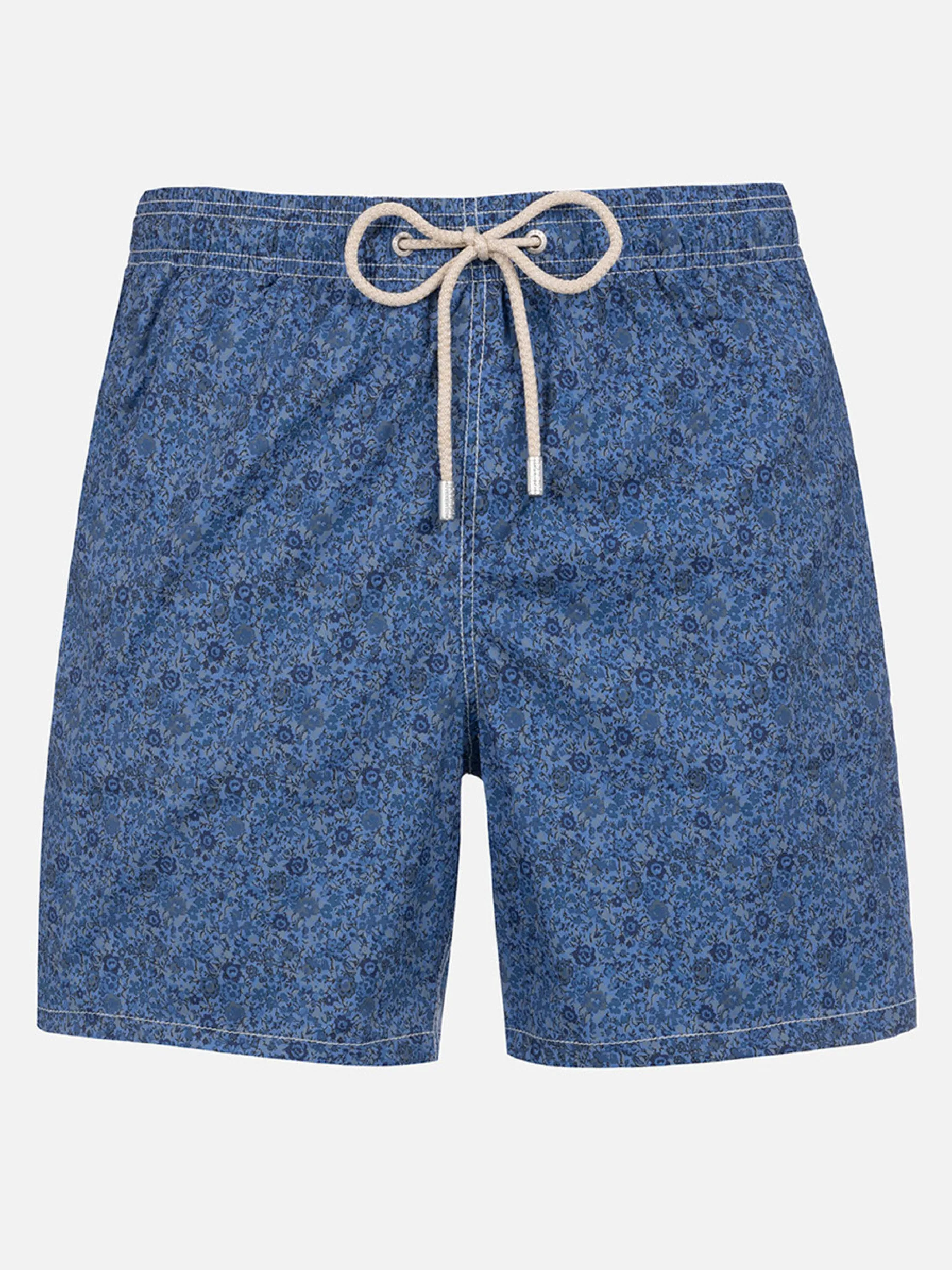 Mittellange Gustavia-Badeshorts für Herren mit Emma & Georgina-Aufdruck | HERGESTELLT AUS LIBERTY-STOFF