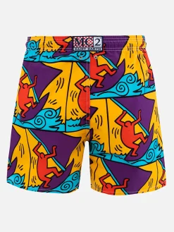 Mittellange Gustavia-Badeshorts für Herren mit platziertem Keith-Haring-Design | KEITH HARING SONDERAUSGABE