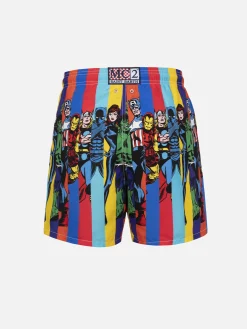 Mittellange Gustavia-Badeshorts für Herren mit aufgedruckten Marvel-Figuren | MARVEL-SONDERAUSGABE