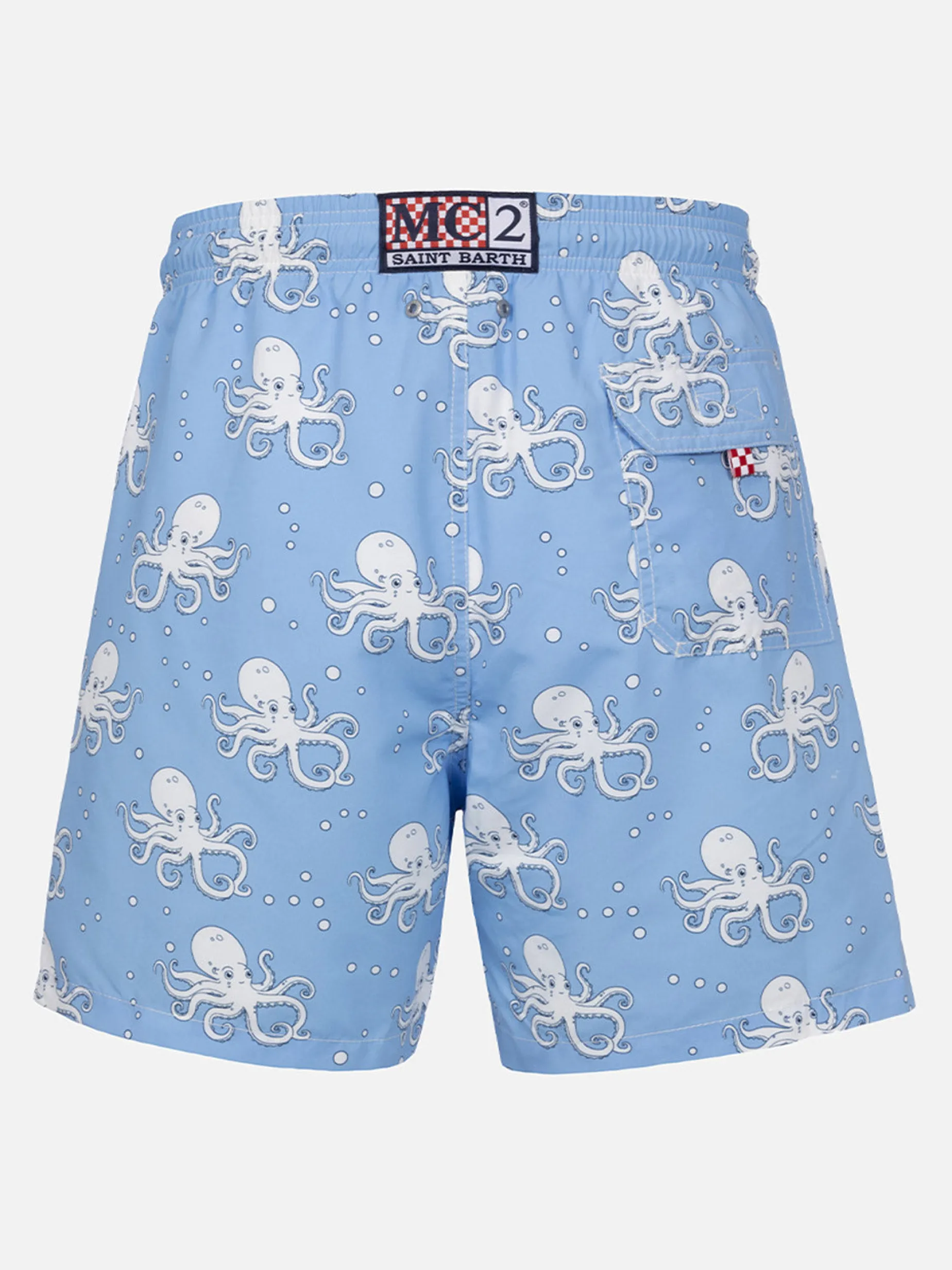Mittellange Gustavia-Badeshorts für Herren mit Oktopus-Print