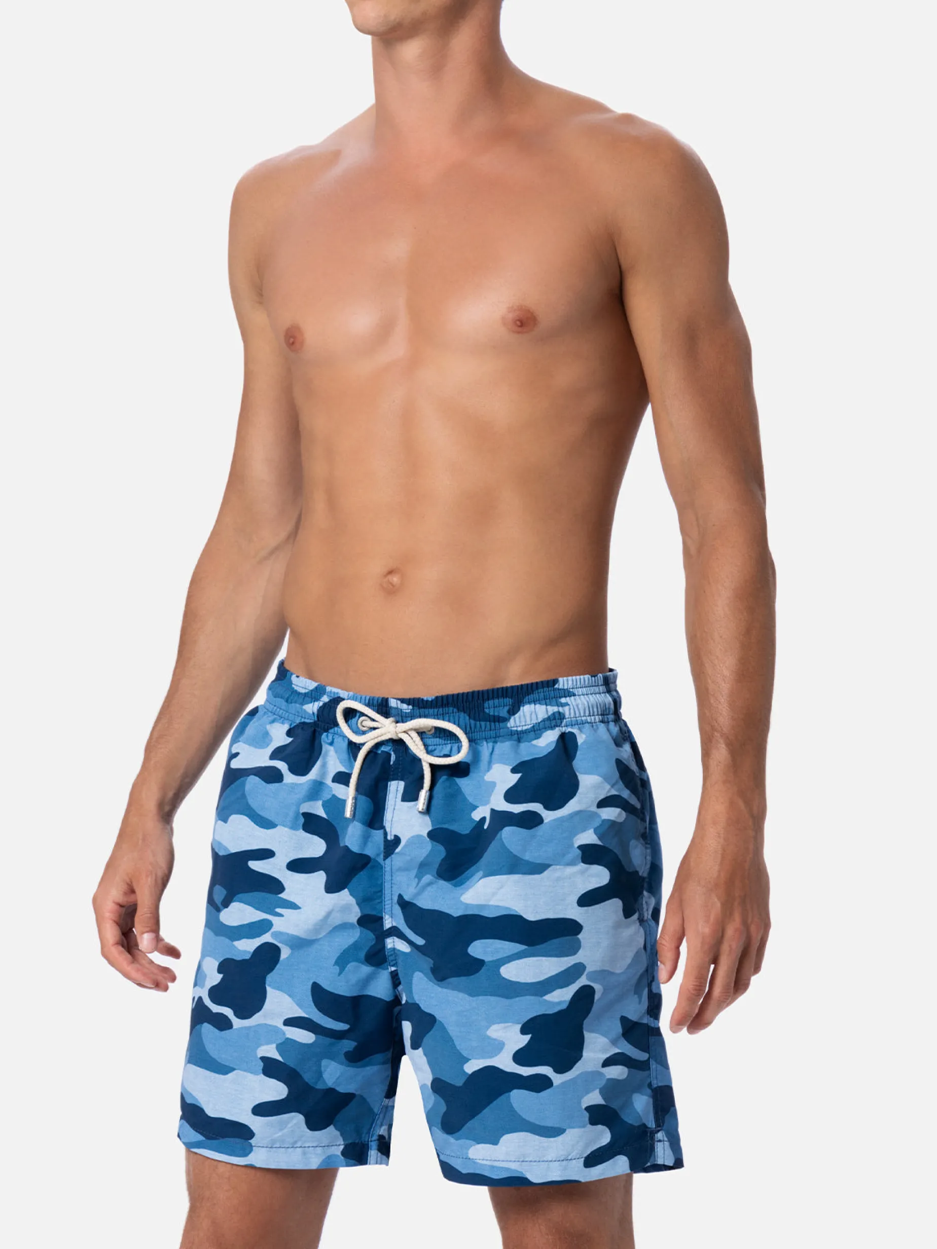 Mittellange Gustavia-Badeshorts für Herren mit Tarnmuster