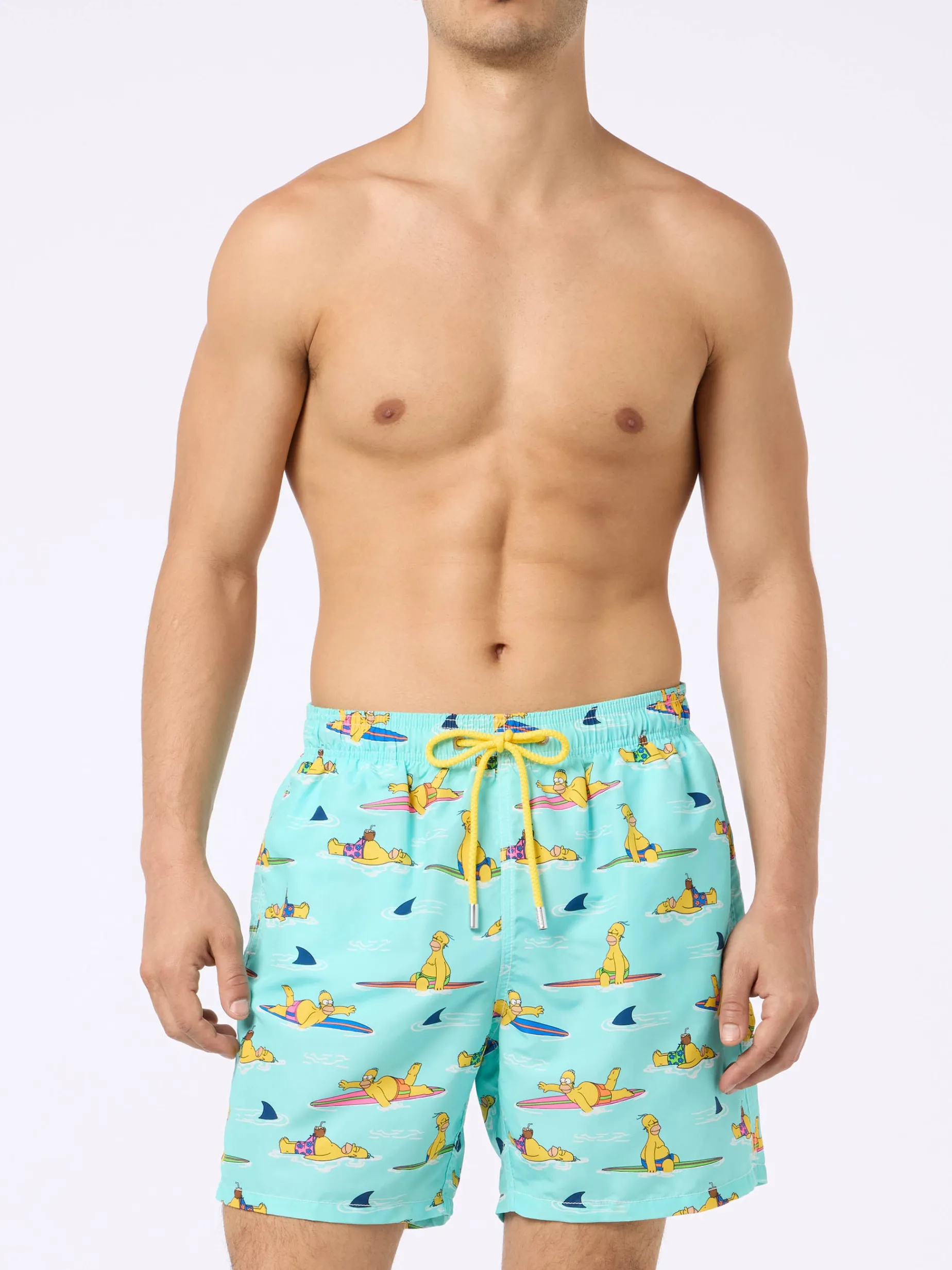 Mittellange Gustavia-Badeshorts für Herren mit Homer-Simpson-Aufdruck | DIE SIMPSONS-SONDERAUSGABE