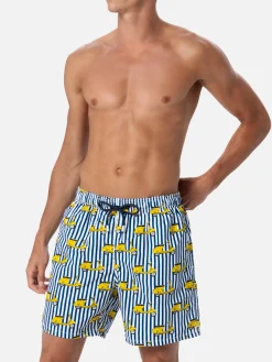 Mittellange Gustavia-Badeshorts für Herren mit Vespa-Aufdruck | VESPA-SONDEREDITION