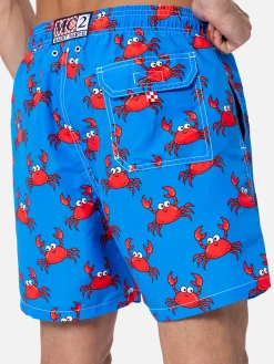 Mittellange Gustavia-Badeshorts für Herren mit Krabbenprint