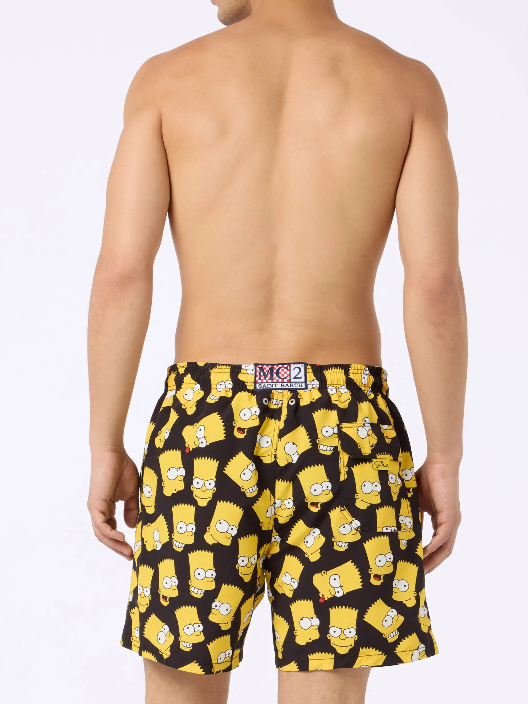 Mittellange Gustavia-Badeshorts für Herren mit Bart-Simpson-Aufdruck | DIE SIMPSONS-SONDERAUSGABE