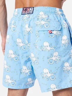 Mittellange Gustavia-Badeshorts für Herren mit Oktopus-Print