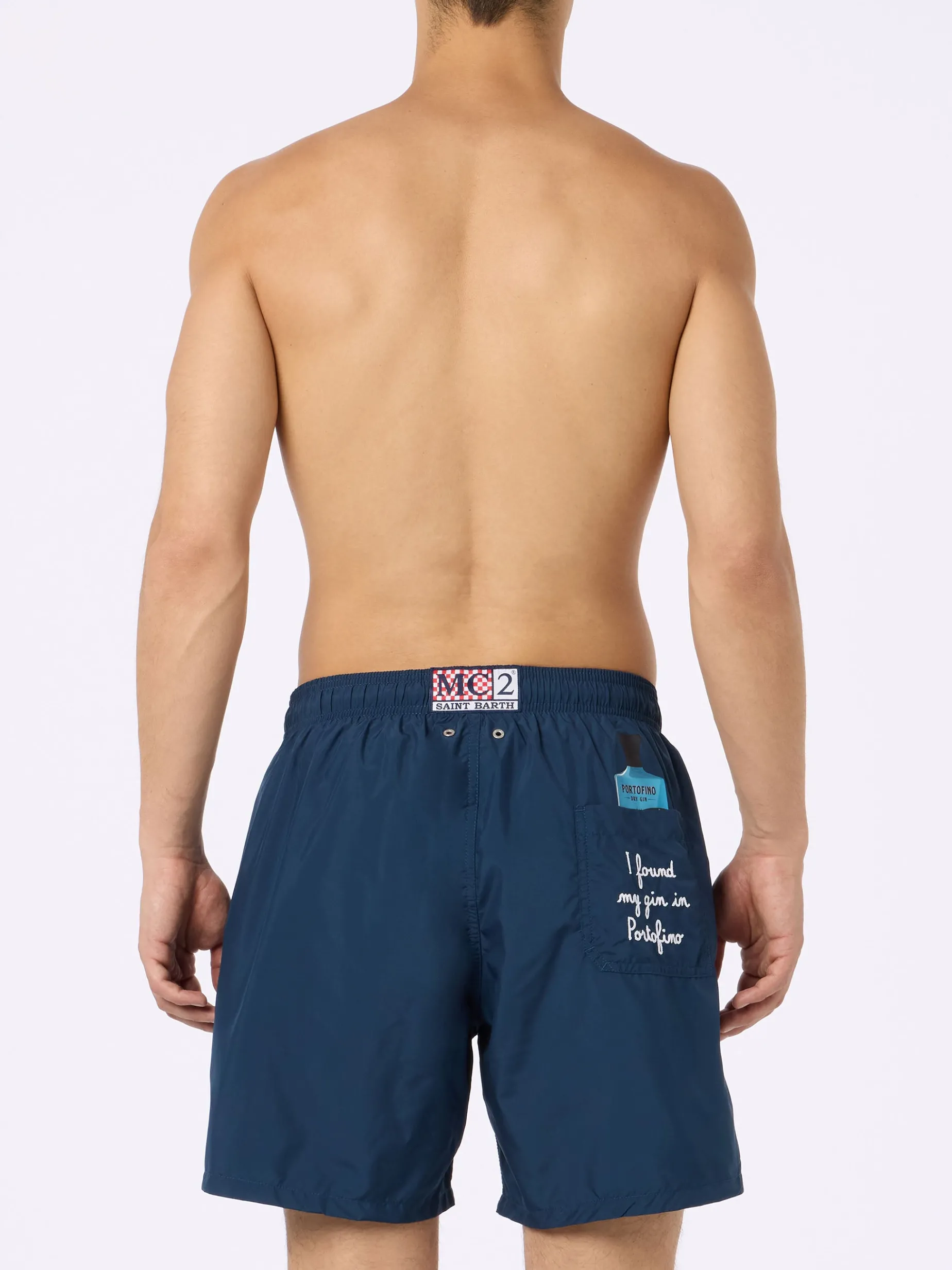Mittellange Gustavia-Badeshorts für Herren mit Portofino Gin-Stickerei | PORTOFINO GIN SONDEREDITION