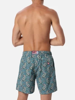 Mittellange Gustavia-Badeshorts für Herren mit Kaschmir-Print