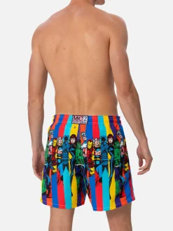 Mittellange Gustavia-Badeshorts für Herren mit aufgedruckten Marvel-Figuren | MARVEL-SONDERAUSGABE