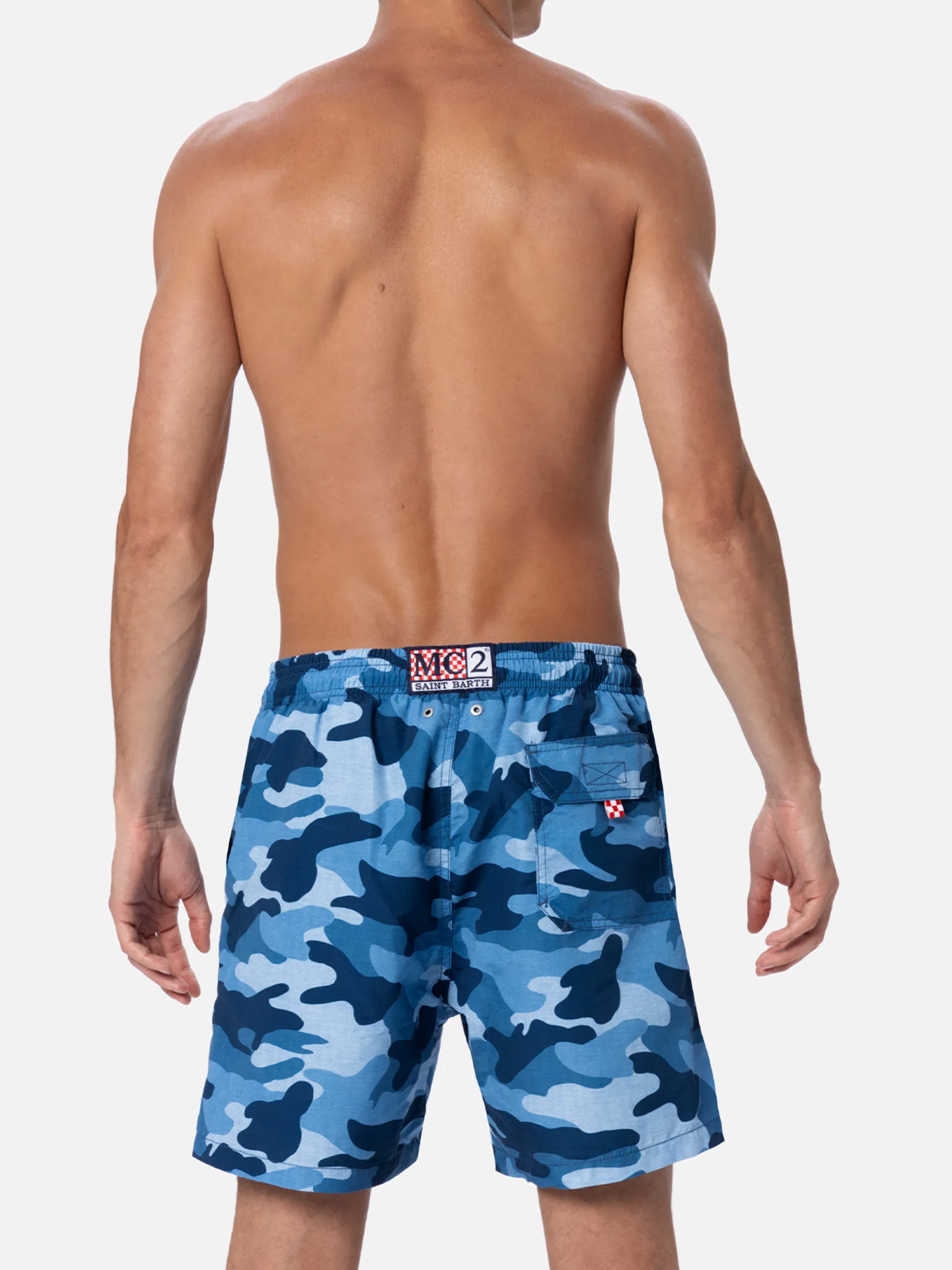 Mittellange Gustavia-Badeshorts für Herren mit Tarnmuster