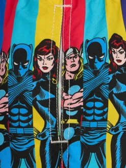 Mittellange Haiti-Badeshorts für Jungen mit platziertem Marvel-Superhelden-Aufdruck | MARVEL-SONDERAUSGABE