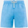 Mittellange Herren-Badeshorts aus himmelblauem Leinen Gustavia