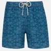 Mittellange Herren-Badeshorts Gustavia aus Leinen mit Sashiko-Print