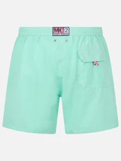 Mittellange Herren-Badeshorts Patmos in Salbeigrün