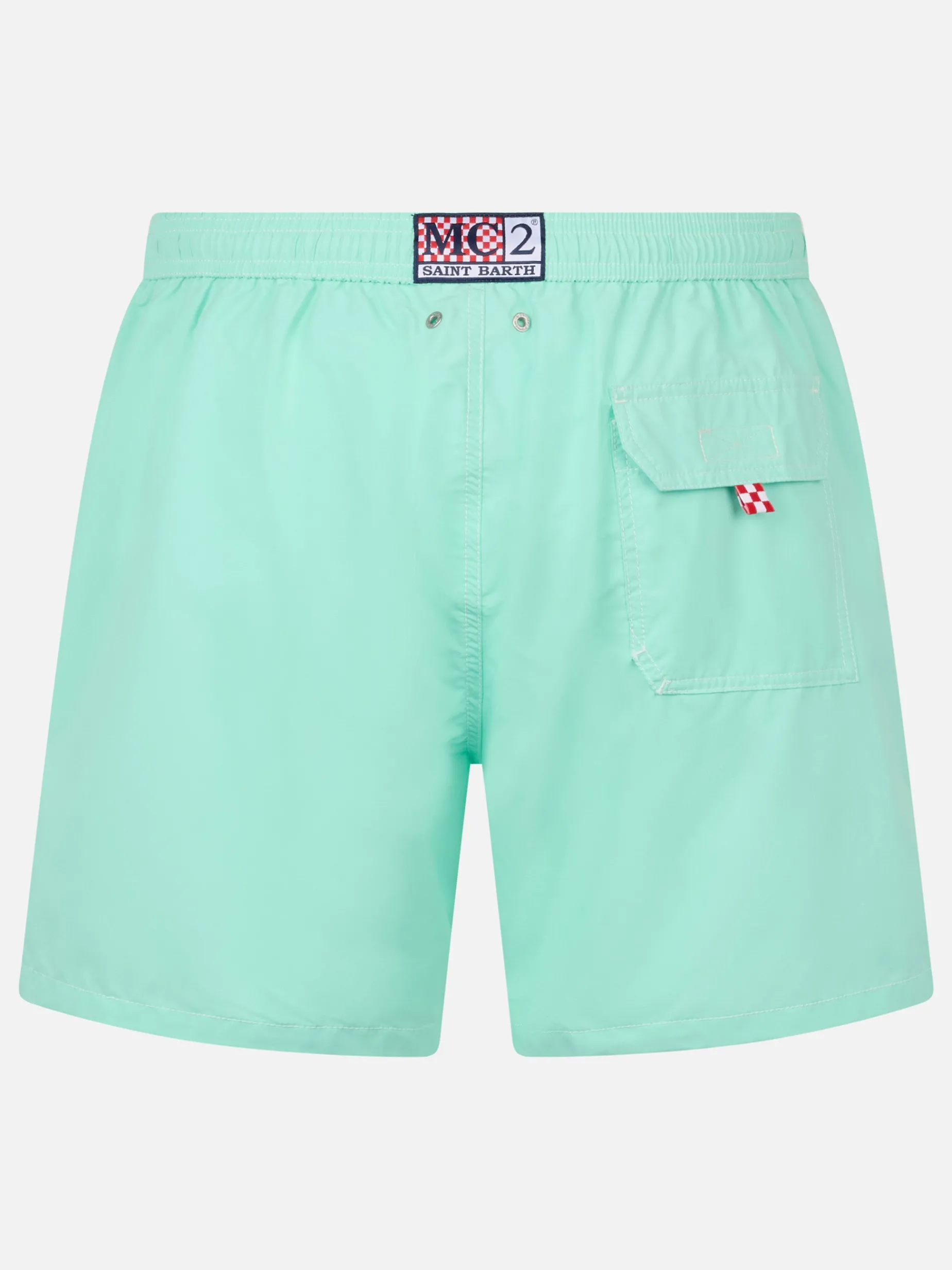 Mittellange Herren-Badeshorts Patmos in Salbeigrün