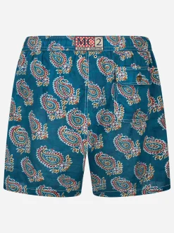 Mittellange Herren-Badeshorts aus Leinen Gustavia mit