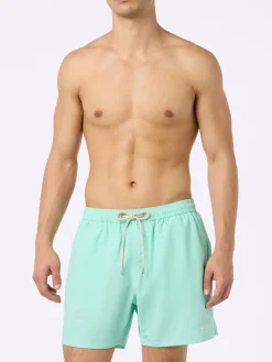 Mittellange Herren-Badeshorts Patmos in Salbeigrün