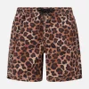 Mittellange Jeans-Badeshorts für Jungen mit Animal-Print