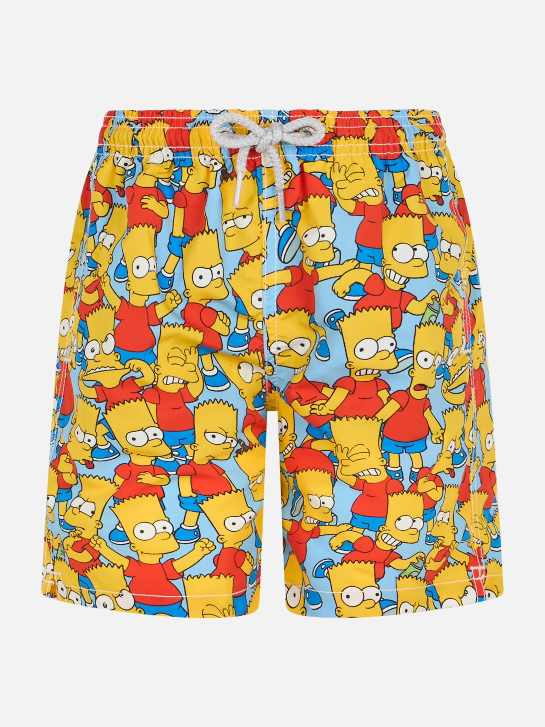Mittellange Jeans-Badeshorts für Jungen mit Bart-Simpson-Aufdruck | DIE SIMPSON-SONDERAUSGABE
