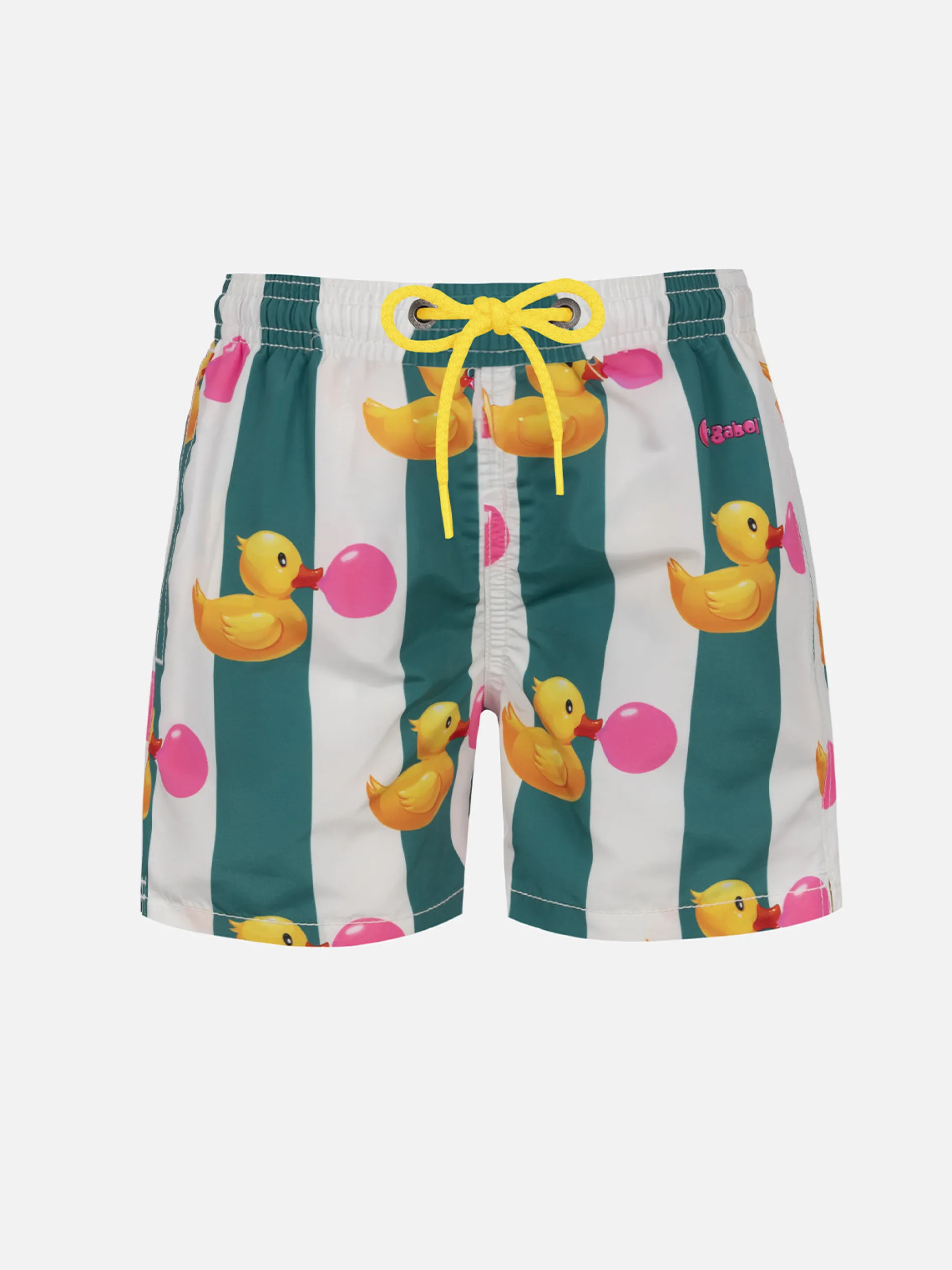 Mittellange Jeans-Badeshorts für Jungen mit Big Babol-Aufdruck | GROSSE BABOL-SONDERAUSGABE