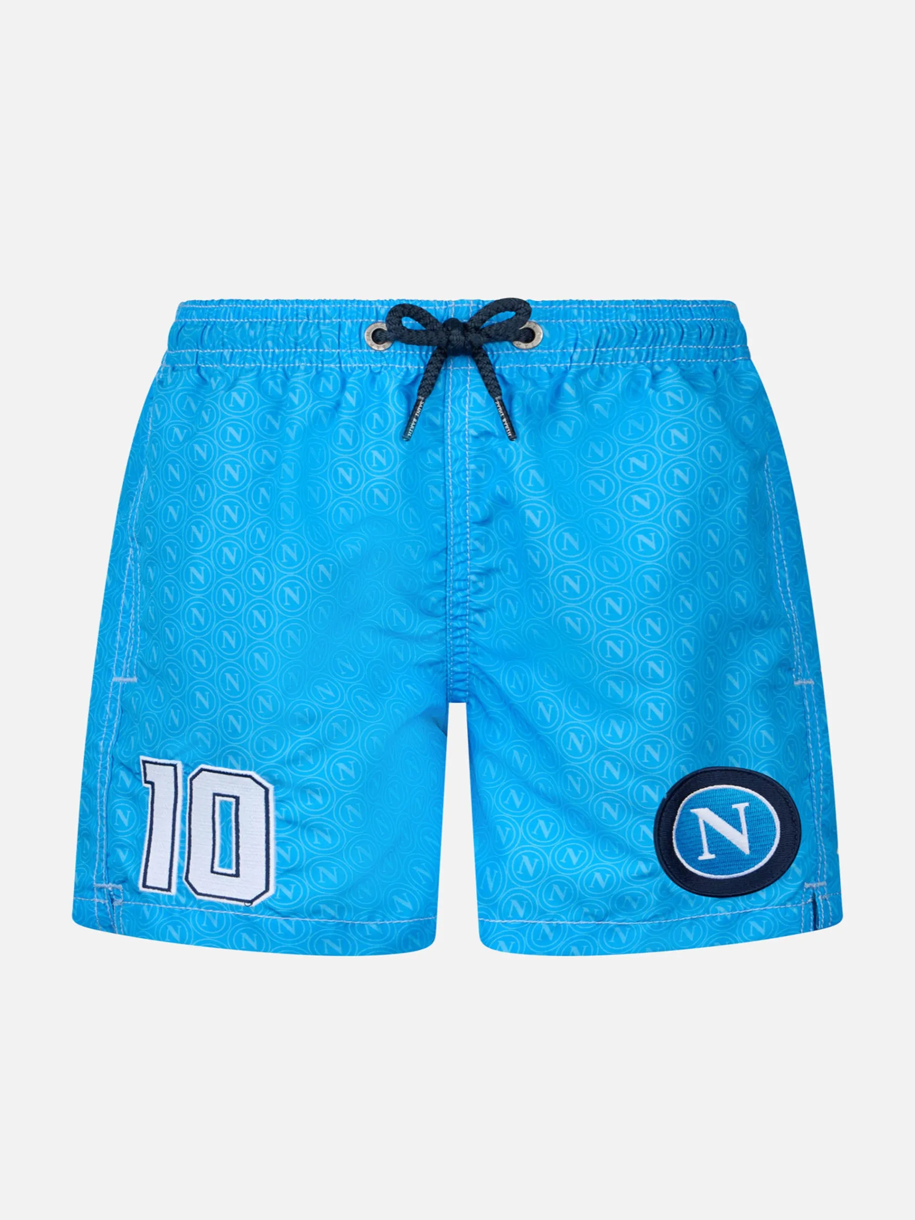 Mittellange Jeans-Badeshorts für Jungen mit Napoli-Print | SSC NAPOLI SPECIAL EDITION