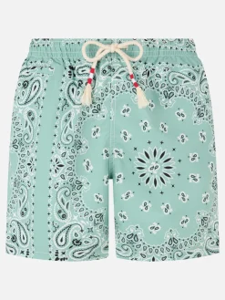 Mittellange salbeigrüne Badeshorts für Herren von Caprese