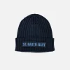 Mütze aus Kaschmirmischung mit St. Barth Navy-Aufnäher
