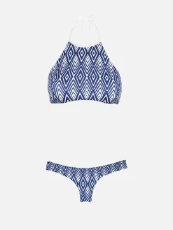 Neckholder-Bikini mit optischem Aufdruck