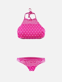 Neckholder-Bikini-Top mit Bandana-Print
