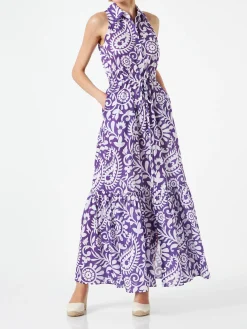 Neckholder-Kleid für Damen mit Paisley-Print