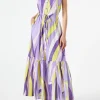 Neckholder-Kleid für Damen mit Wellenprint