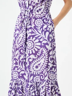 Neckholder-Kleid für Damen mit Paisley-Print