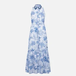Neckholder-Kleid für Damen mit Toile-de-Jouy-Print