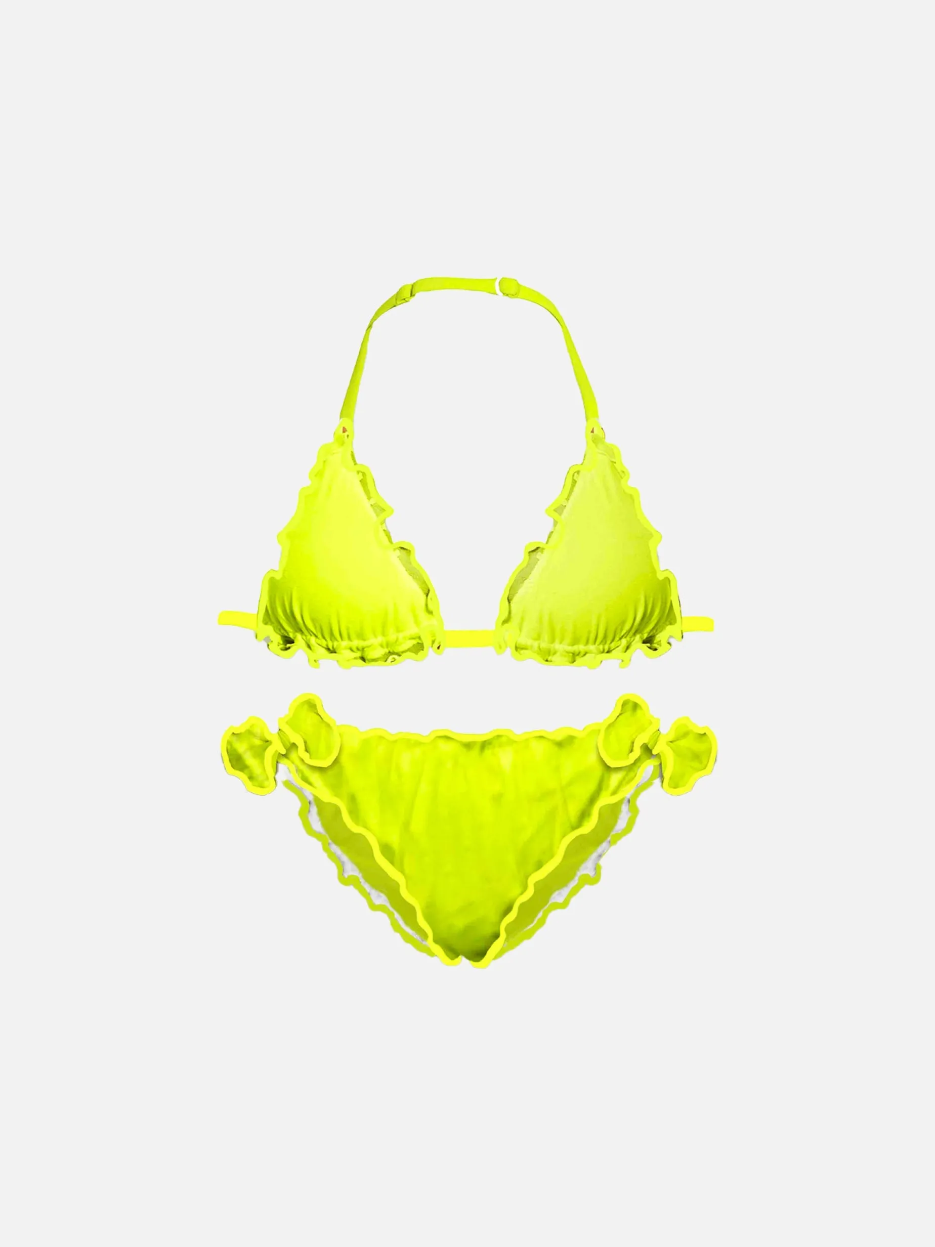 Neongelber Triangel-Bikini für Mädchen