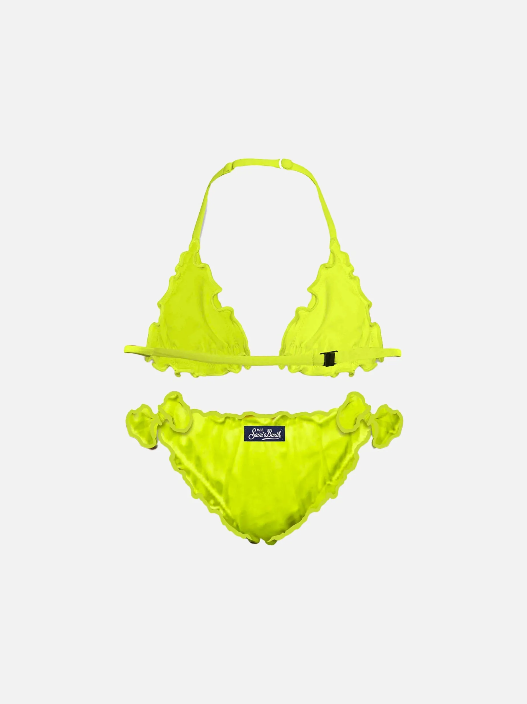 Neongelber Triangel-Bikini für Mädchen