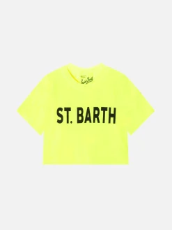 Neongelbes Crop-T-Shirt für Mädchen