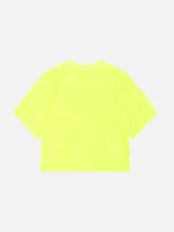 Neongelbes Crop-T-Shirt für Mädchen
