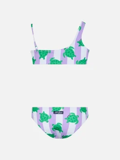 One-Shoulder-Bikini Vivy für Mädchen mit Schildkröten-Print