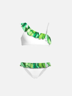 One-Shoulder-Rüschenmädchen-Bikini