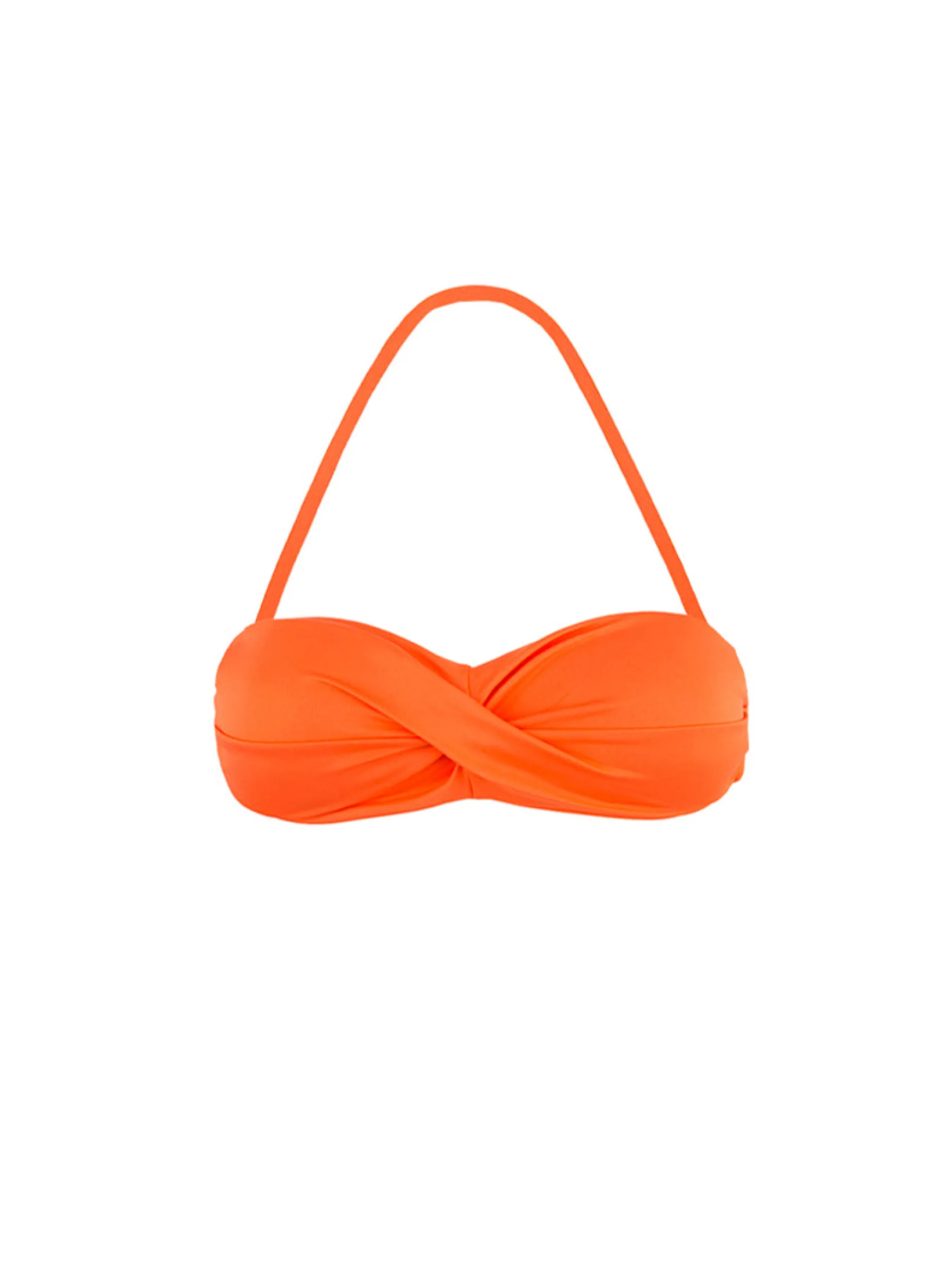 Orange drapierter Bandeau-Bikini