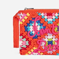 Orange gehäkelte Parisienne-Clutch mit Saint Barth