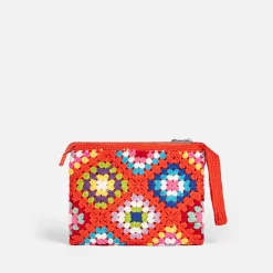 Orange gehäkelte Parisienne-Clutch mit Saint Barth